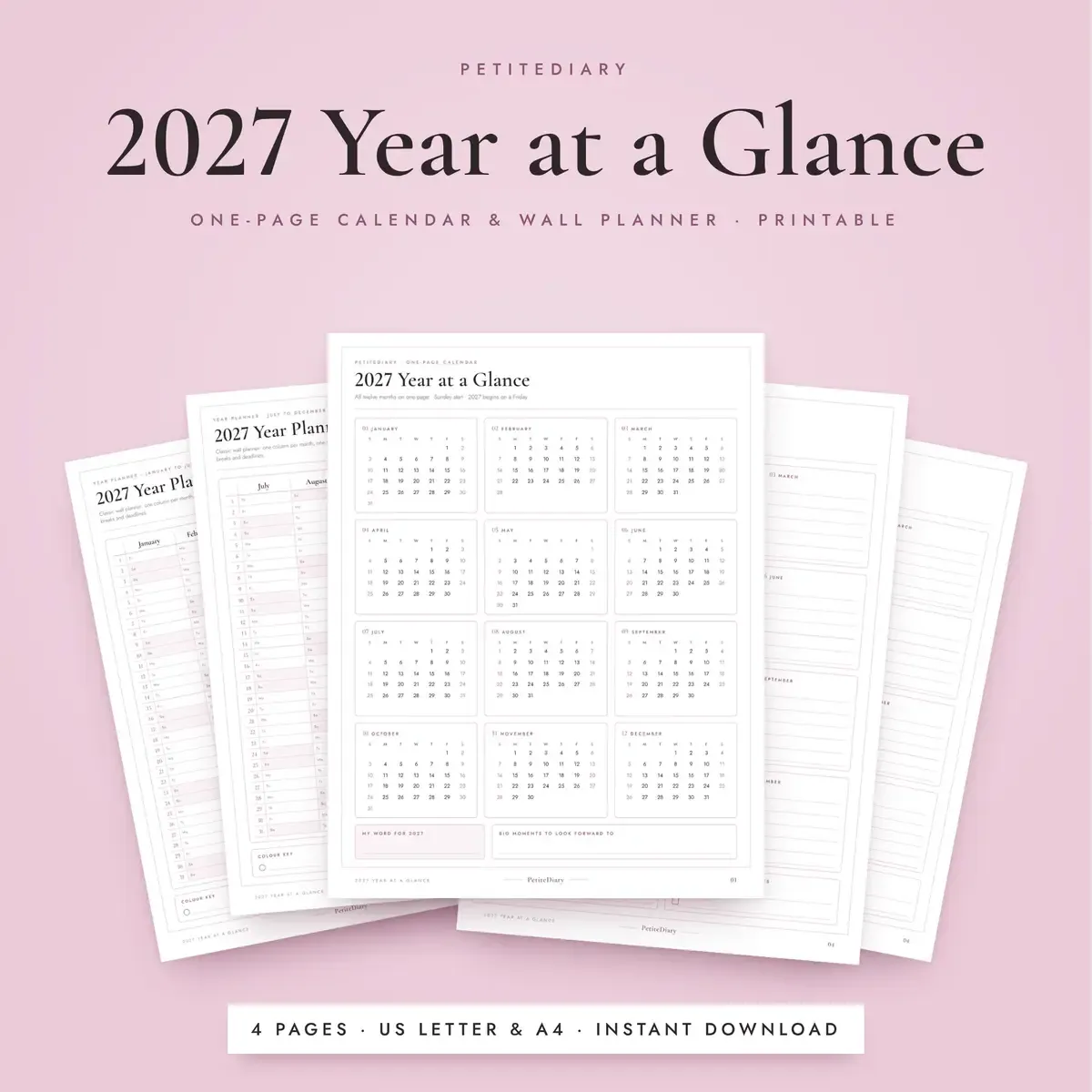 2027 Calendar One Page