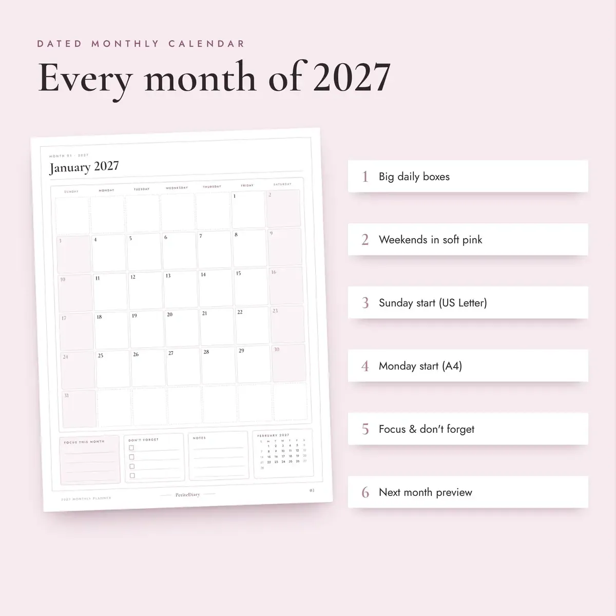 2027 Monthly Planner, image 3