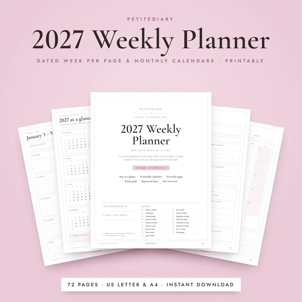 2027 Weekly Planner