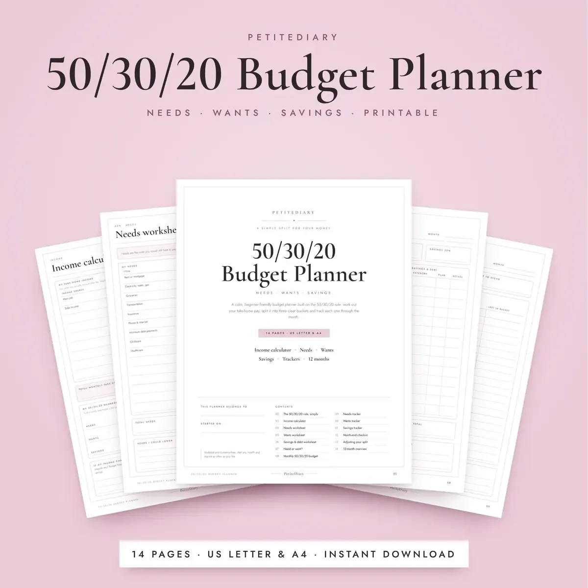 50/30/20 Budget Planner