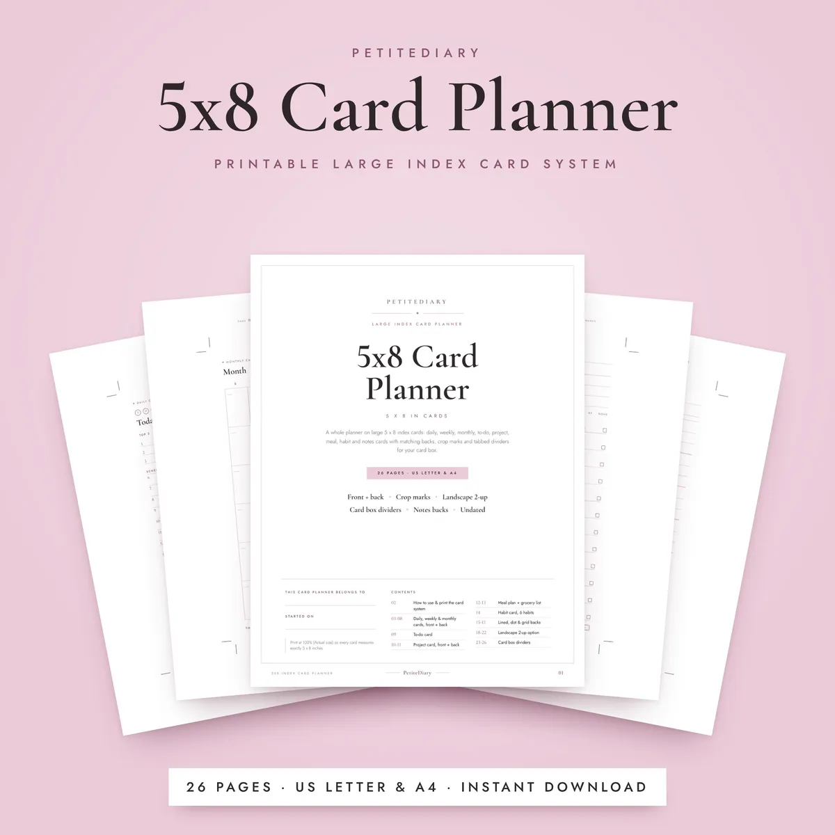 5x8 Index Card Planner