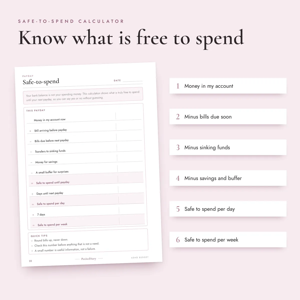 ADHD Budget Planner A5 & Half Letter Inserts, image 3