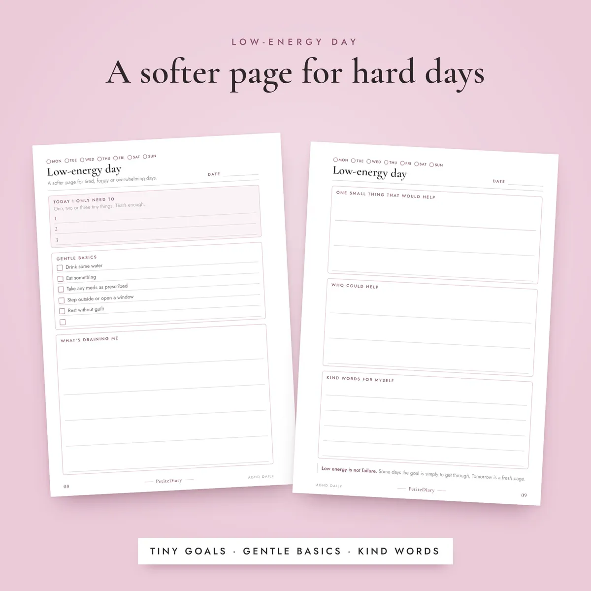 ADHD Daily Planner A5 & Half Letter Inserts, image 4