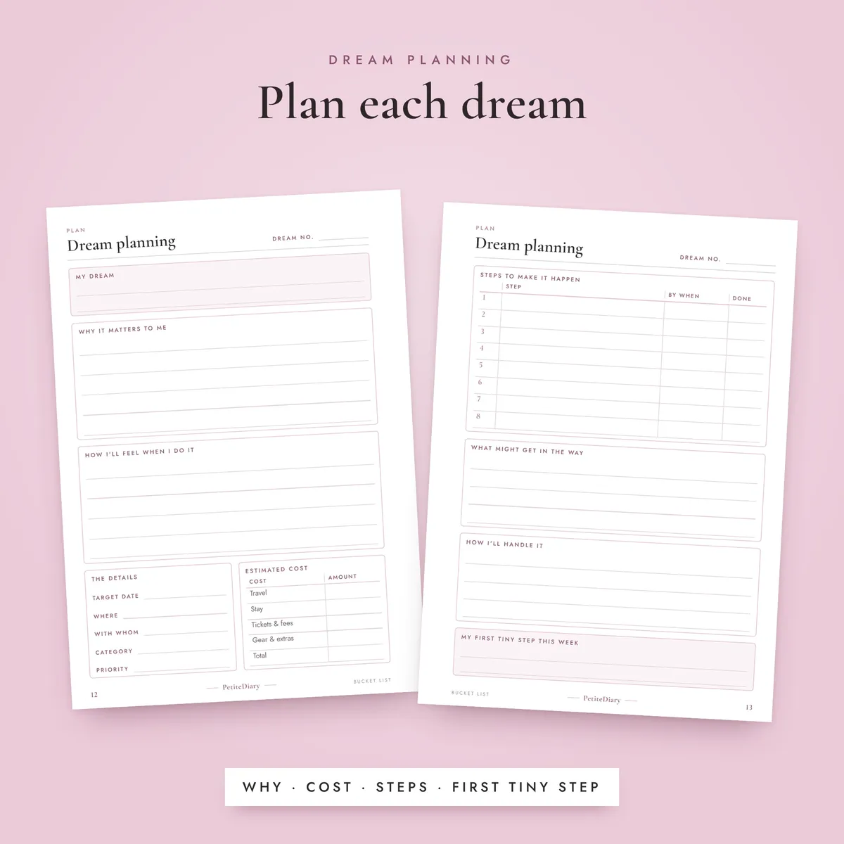 Bucket List Journal A5 & Half Letter Inserts, image 4