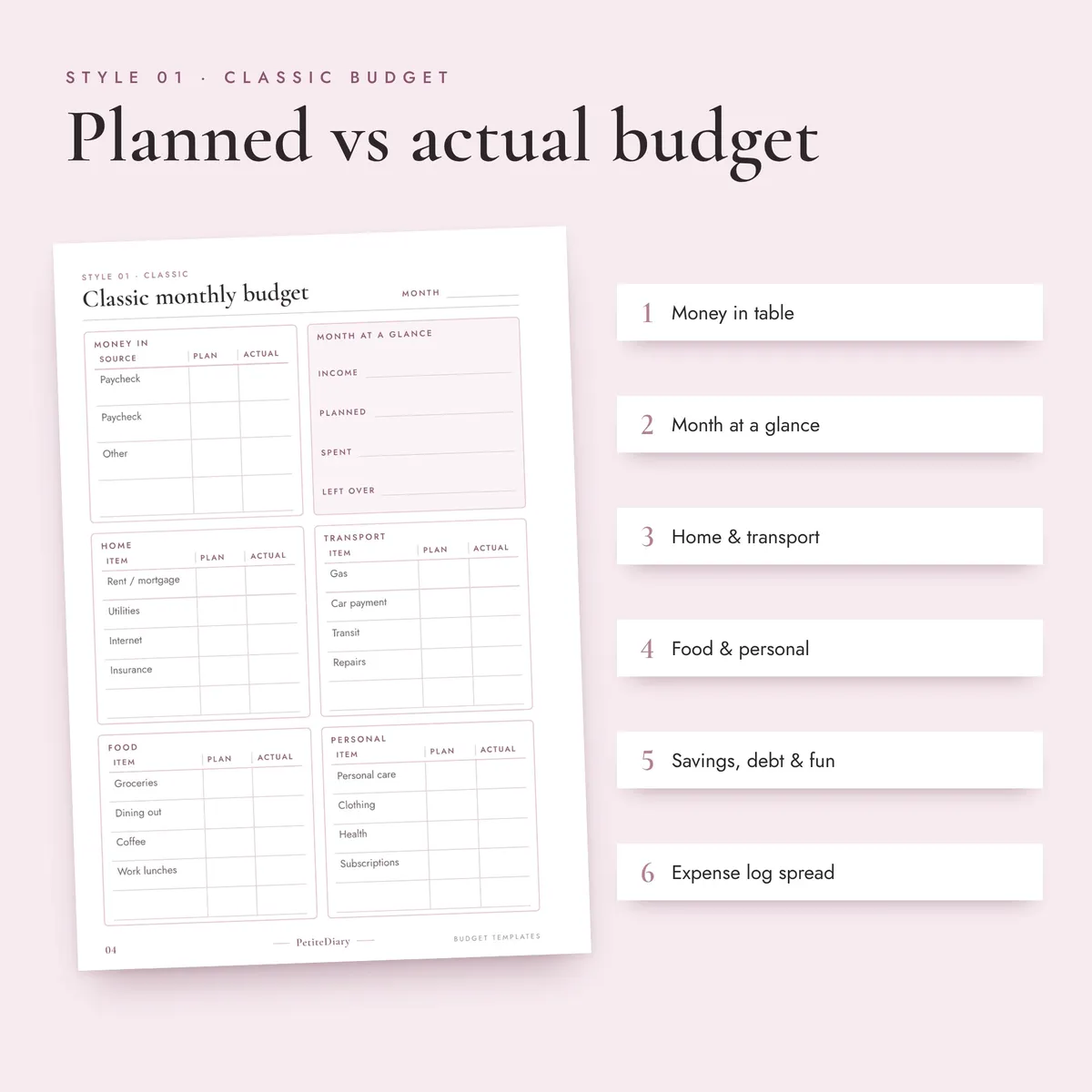 Budget Templates A5 & Half Letter Inserts, image 3