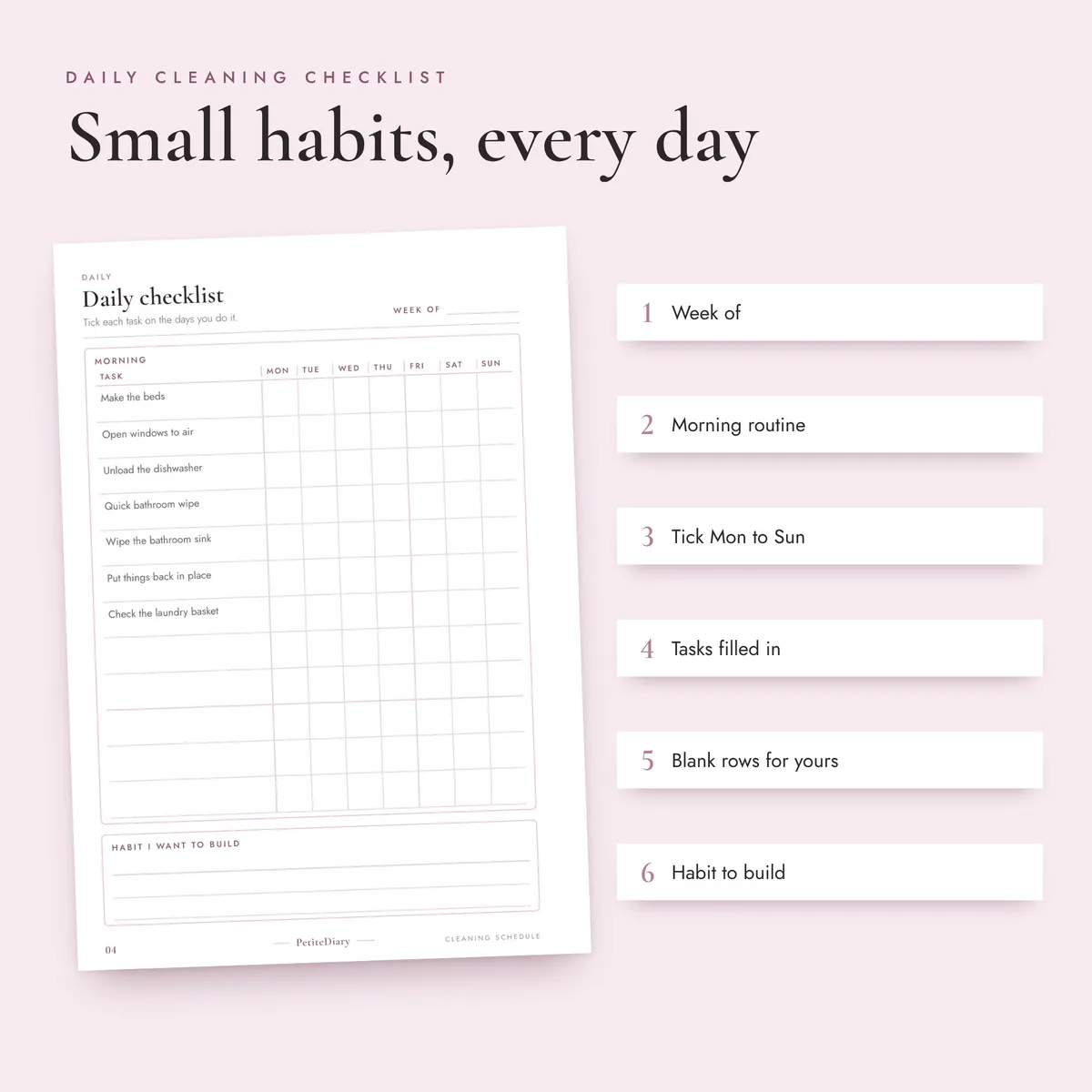 Cleaning Schedule A5 & Half Letter Inserts, image 3