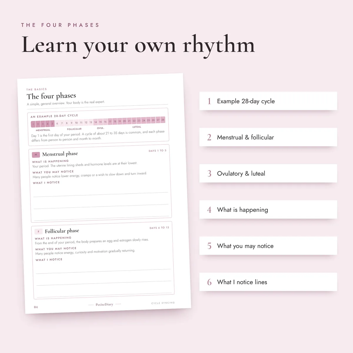 Cycle Syncing Planner A5 & Half Letter Inserts, image 3