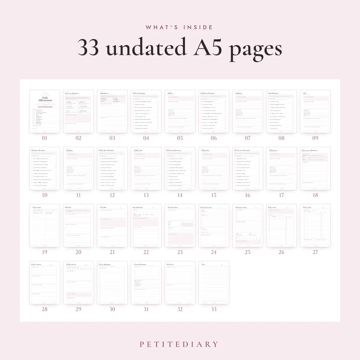 Daily Affirmations Journal A5 & Half Letter Inserts, image 2