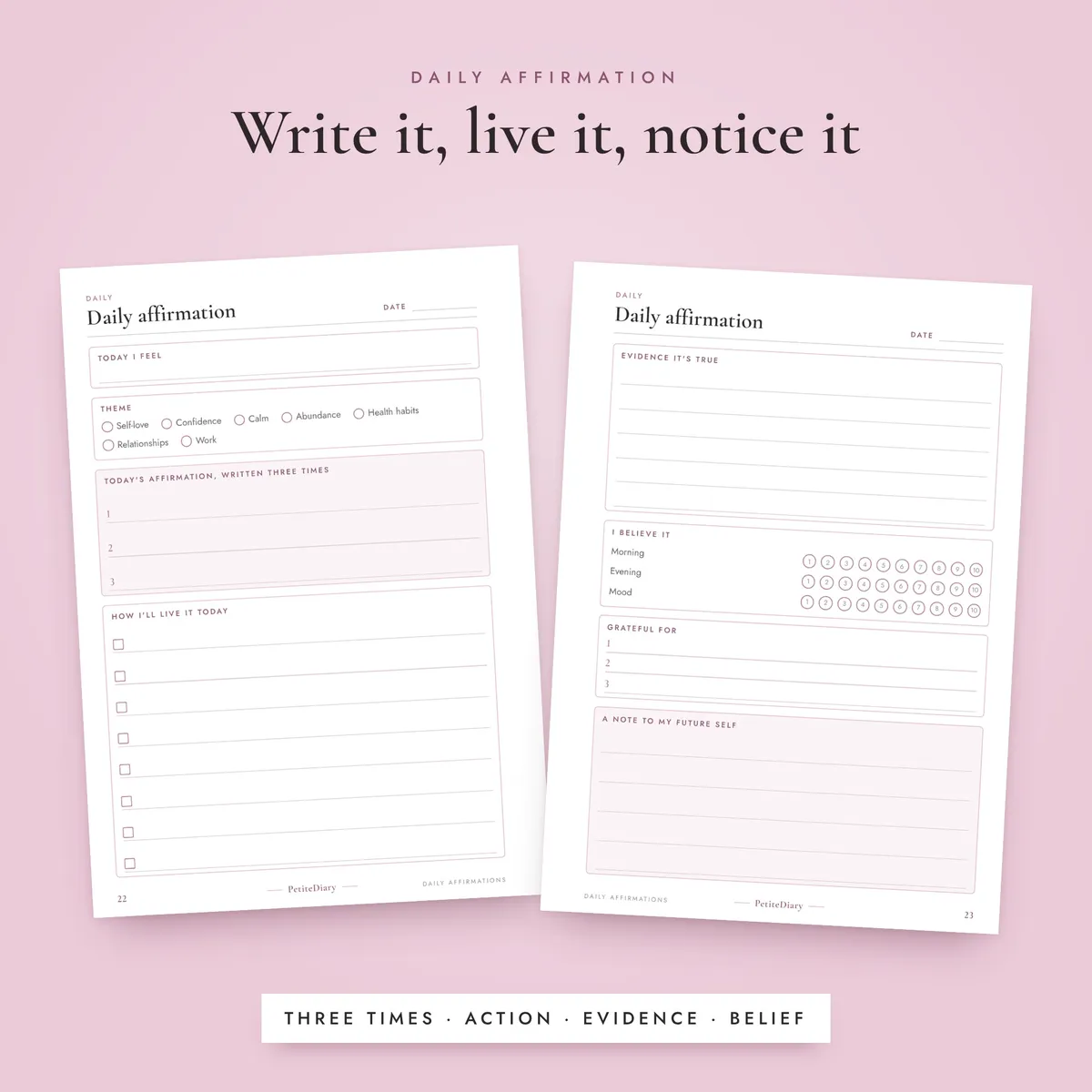 Daily Affirmations Journal A5 & Half Letter Inserts, image 4