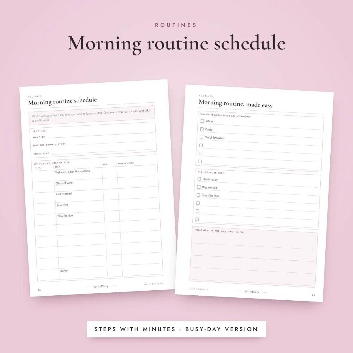 Daily Schedule Planner A5 & Half Letter Inserts, image 4