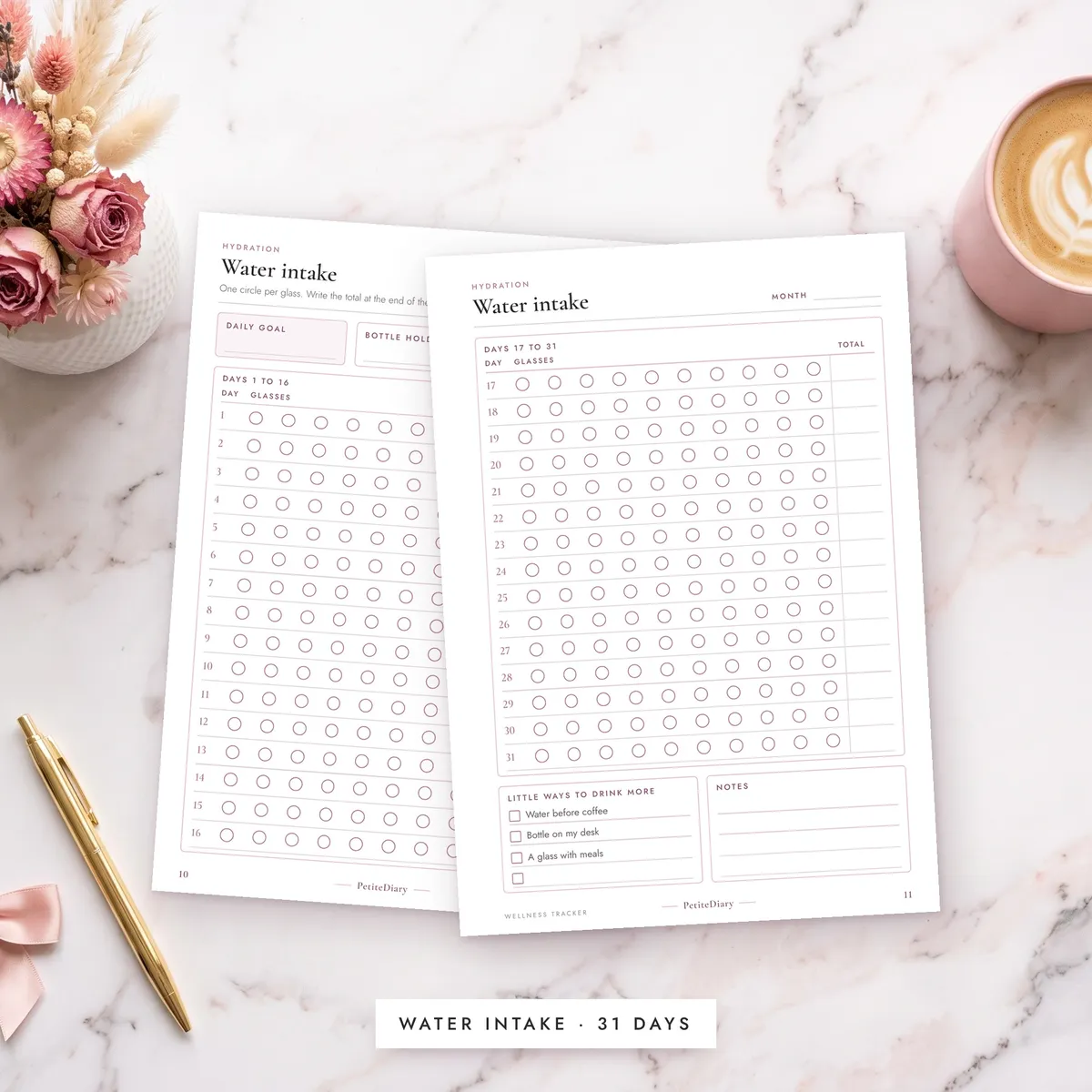 Daily Wellness Tracker A5 & Half Letter Inserts, image 5