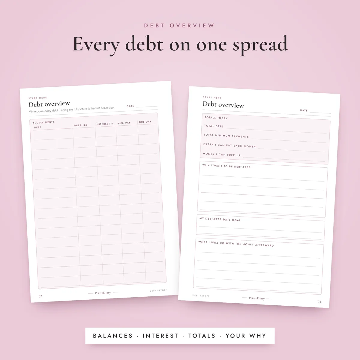 Debt Payoff Tracker A5 & Half Letter Inserts, image 4
