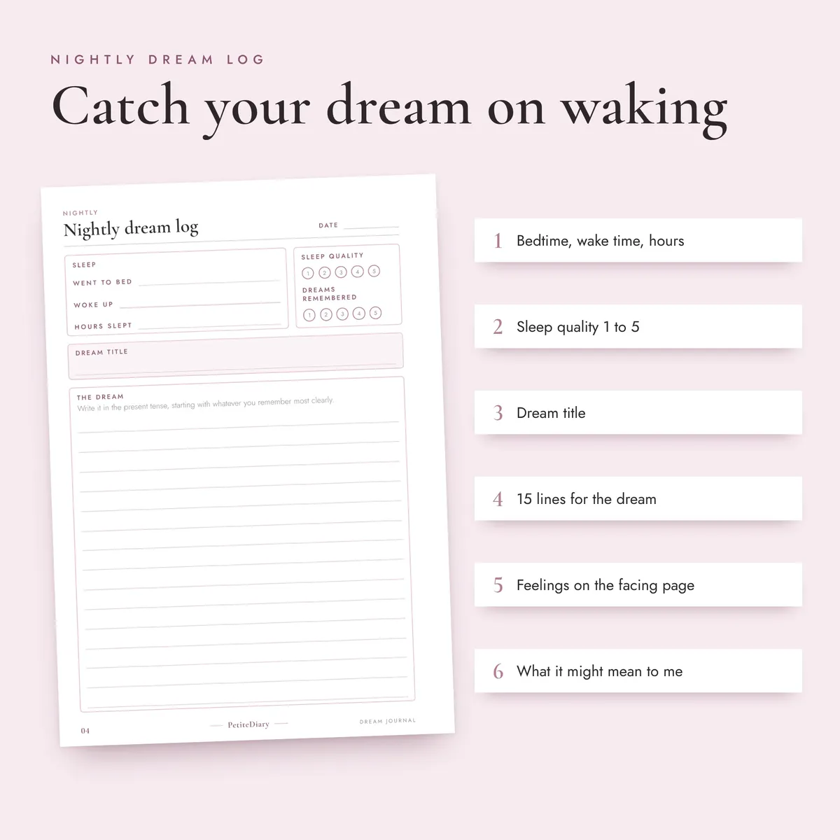 Dream Journal A5 & Half Letter Inserts, image 3