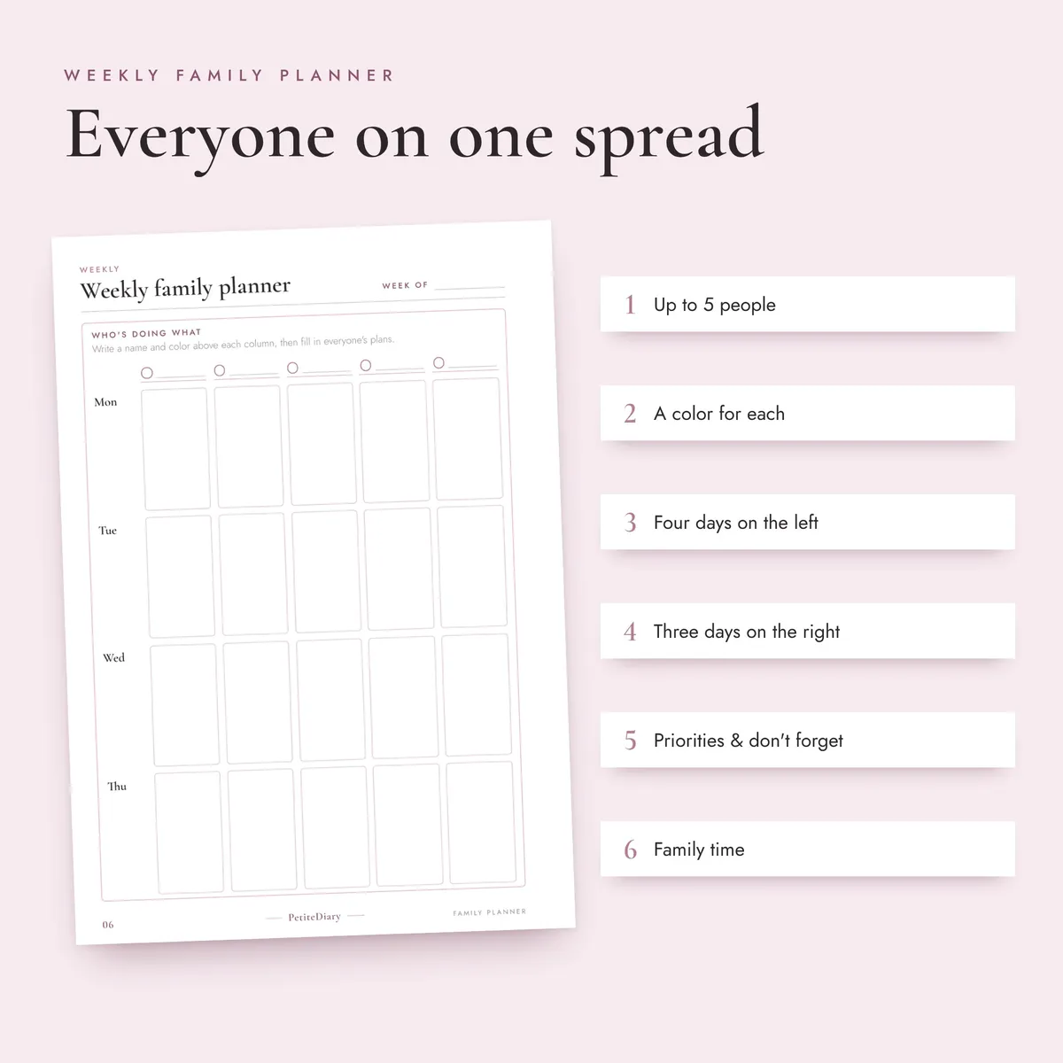 Family Planner A5 & Half Letter Inserts, image 3