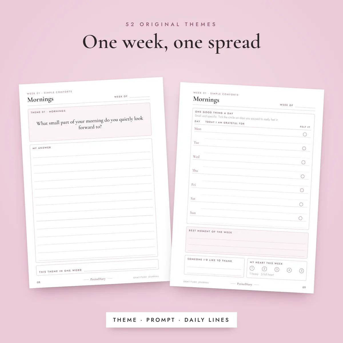 Gratitude Journal A5 & Half Letter Inserts, image 4