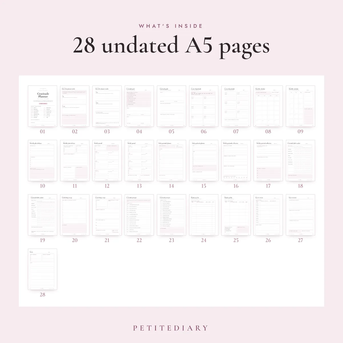 Gratitude Planner A5 & Half Letter Inserts, image 2