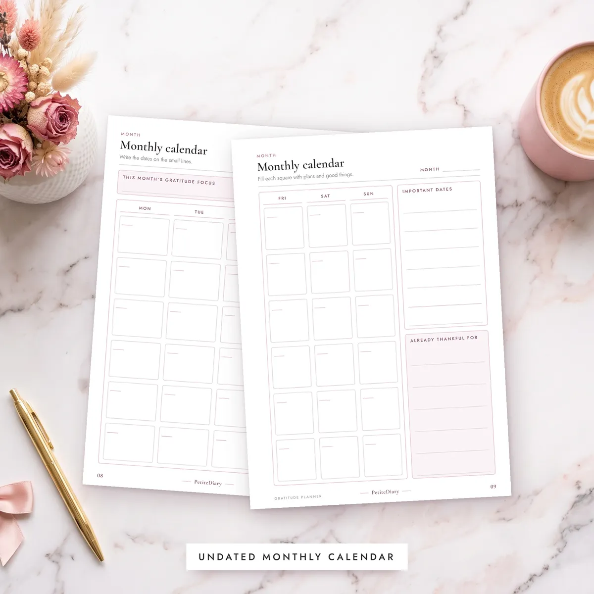 Gratitude Planner A5 & Half Letter Inserts, image 5