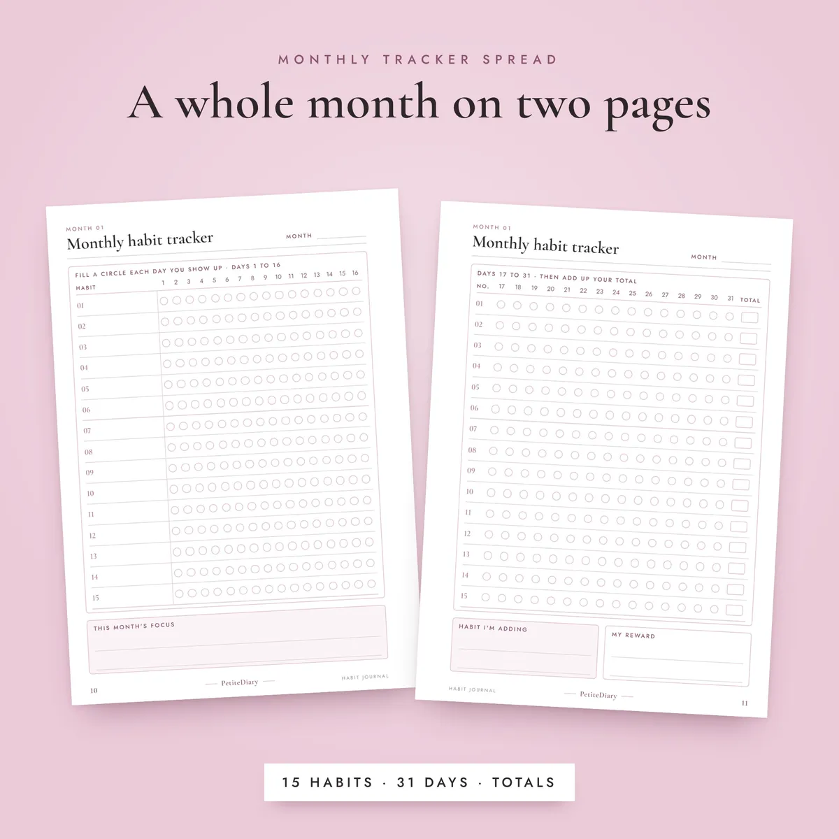 Habit Tracker Journal A5 & Half Letter Inserts, image 4