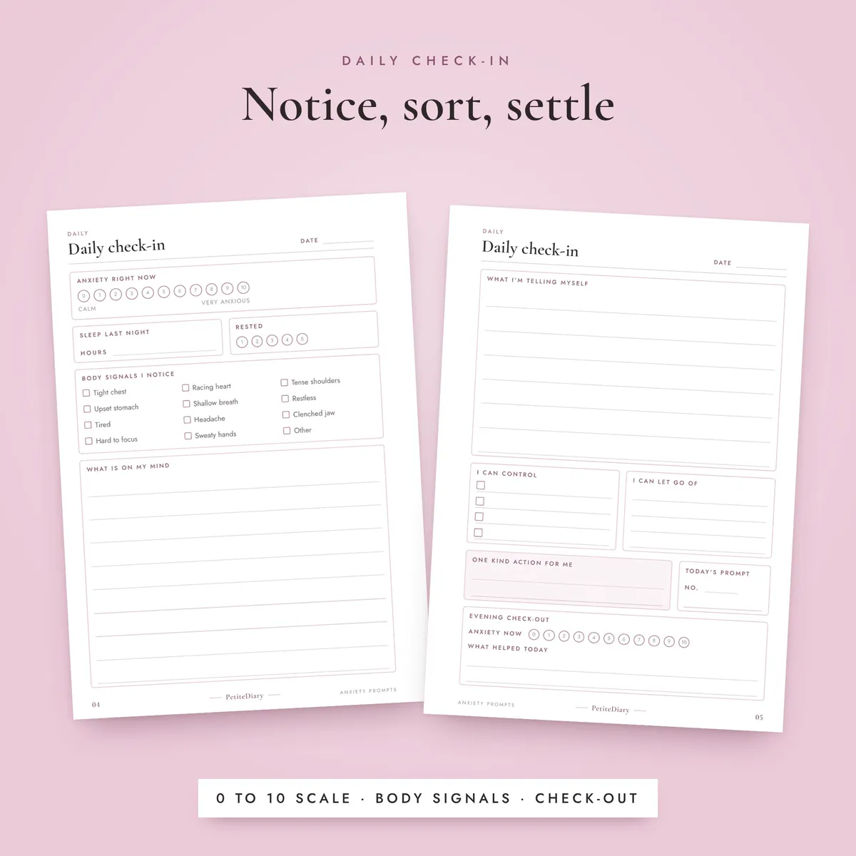 Journal Prompts for Anxiety A5 & Half Letter Inserts, image 4