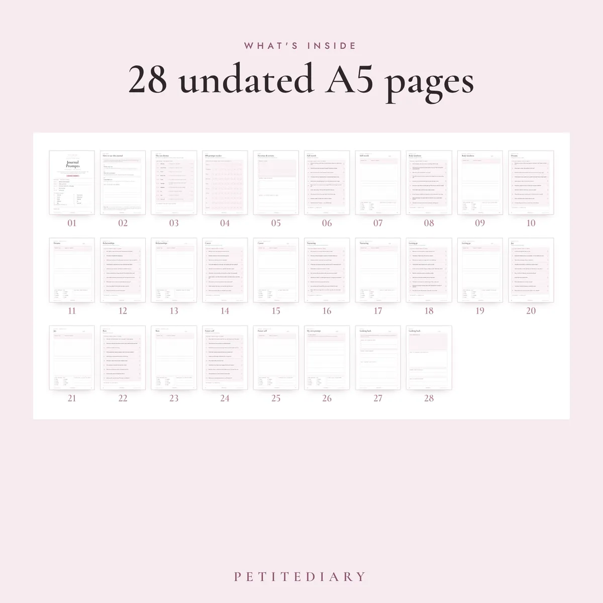 Journal Prompts for Women A5 & Half Letter Inserts, image 2
