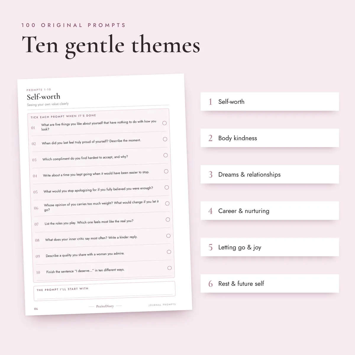 Journal Prompts for Women A5 & Half Letter Inserts, image 3