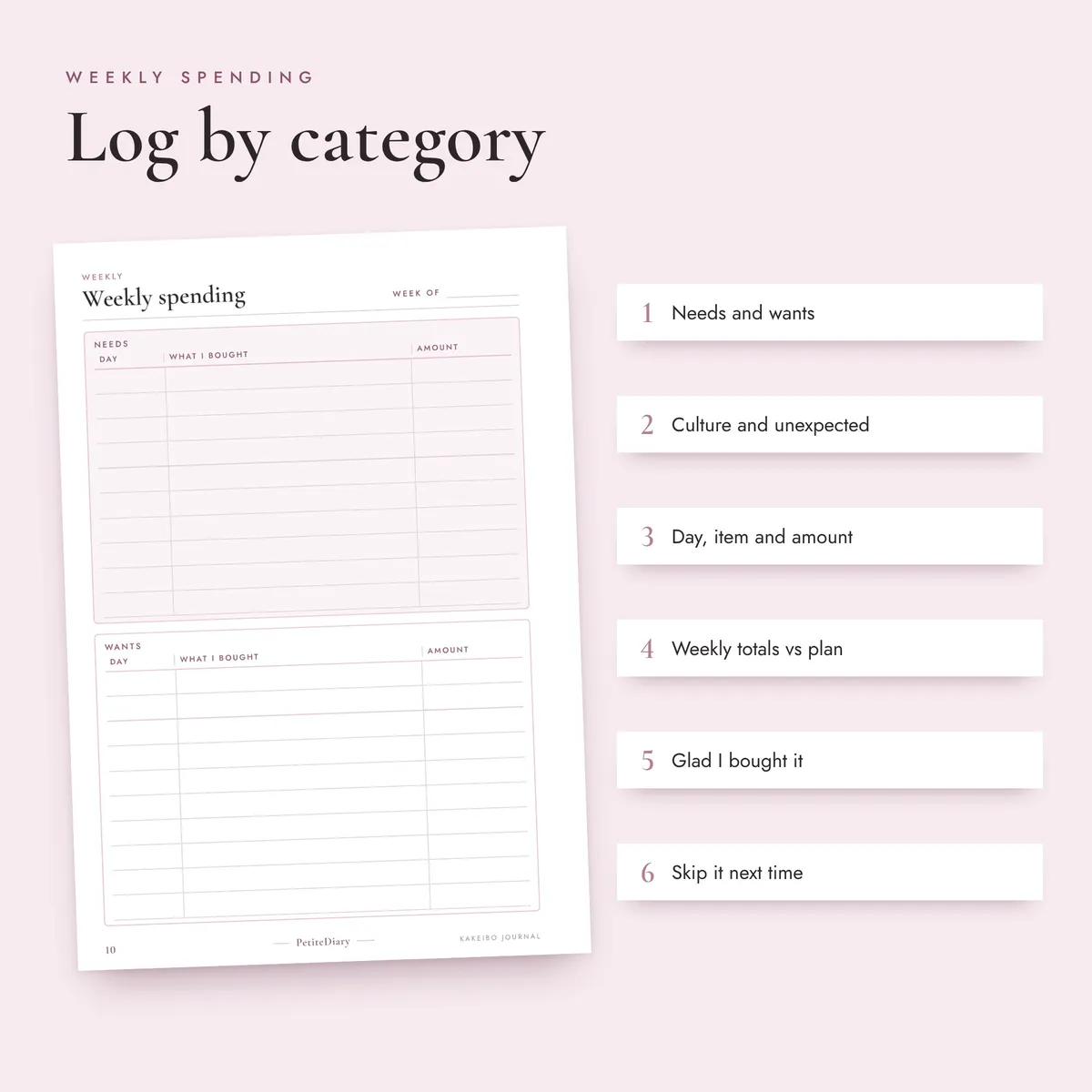 Kakeibo Budget Journal A5 & Half Letter Inserts, image 3