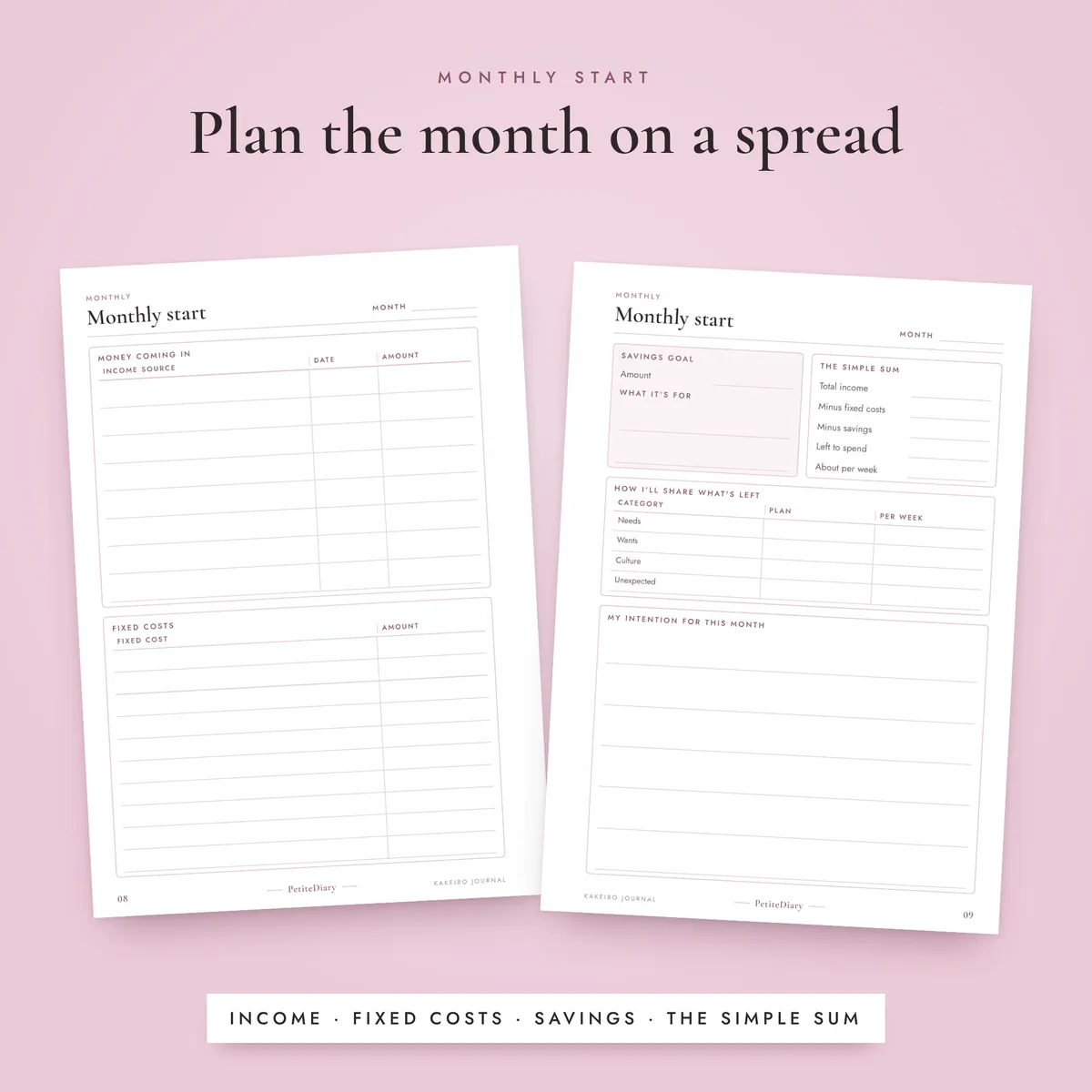 Kakeibo Budget Journal A5 & Half Letter Inserts, image 4