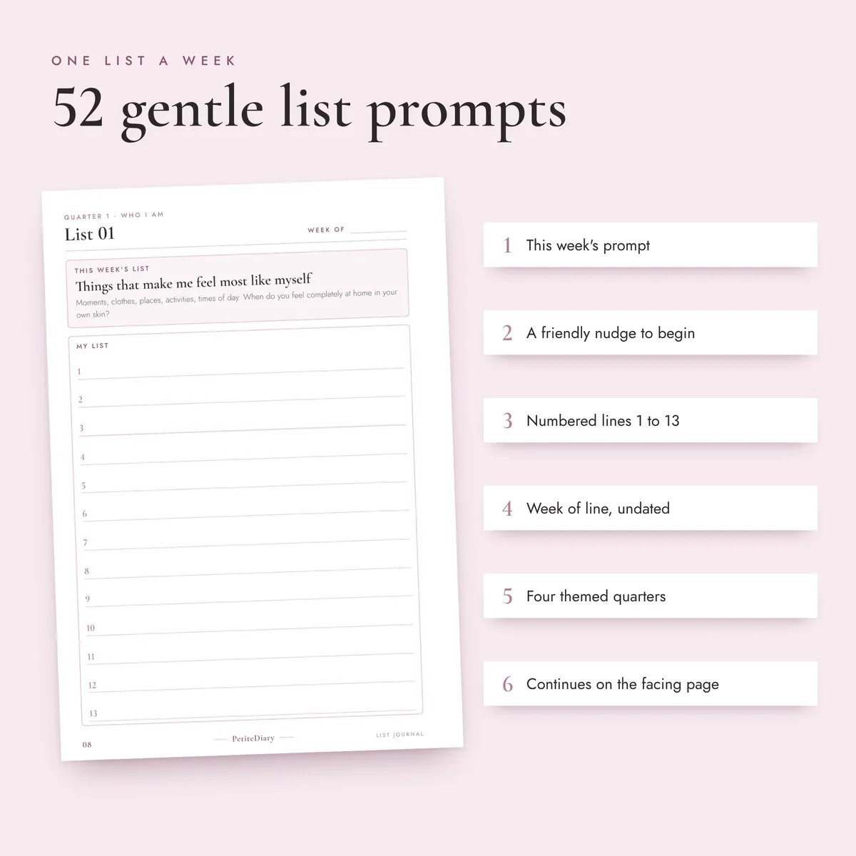 List Journal A5 & Half Letter Inserts, image 3