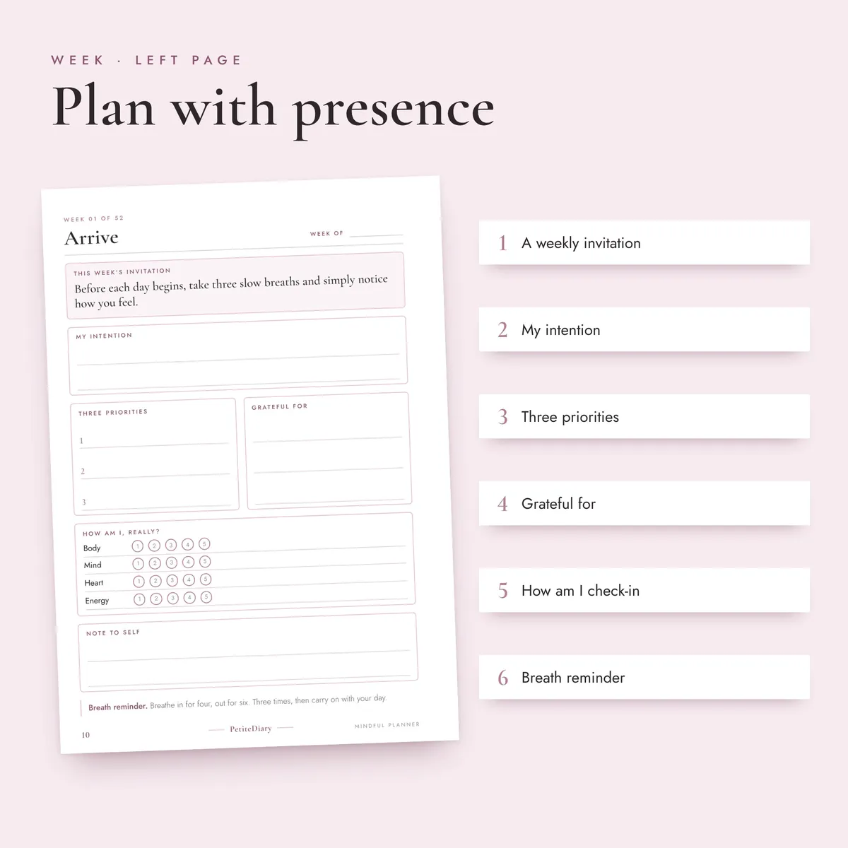 Mindful Planner A5 & Half Letter Inserts, image 3