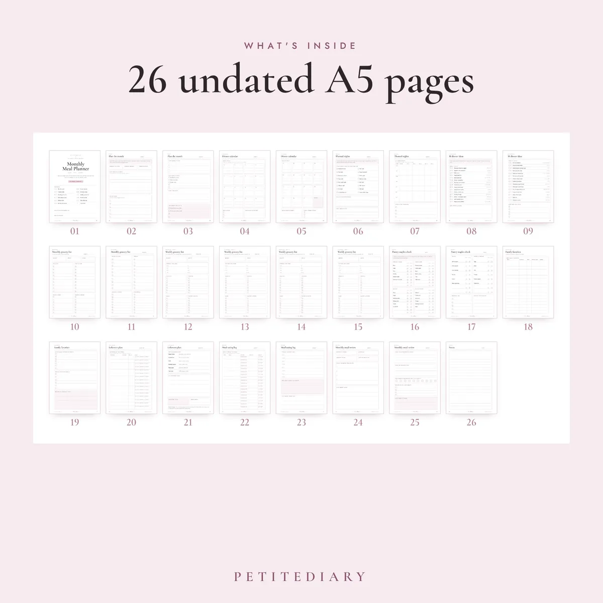 Monthly Meal Planner A5 & Half Letter Inserts, image 2