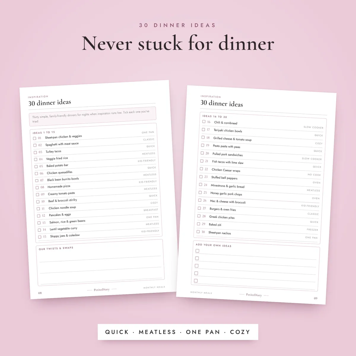 Monthly Meal Planner A5 & Half Letter Inserts, image 4