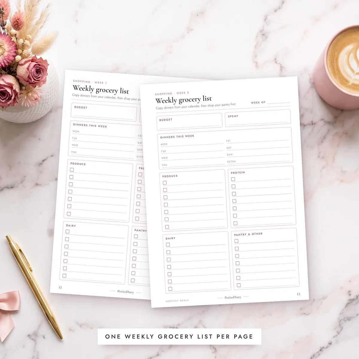 Monthly Meal Planner A5 & Half Letter Inserts, image 5
