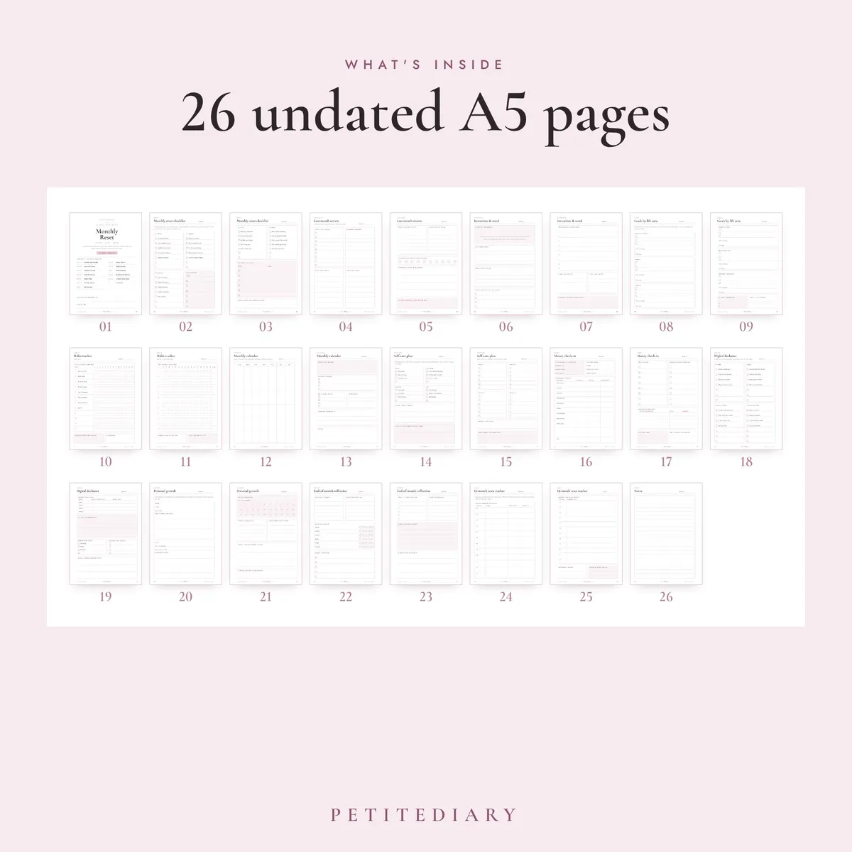 Monthly Reset Planner A5 & Half Letter Inserts, image 2
