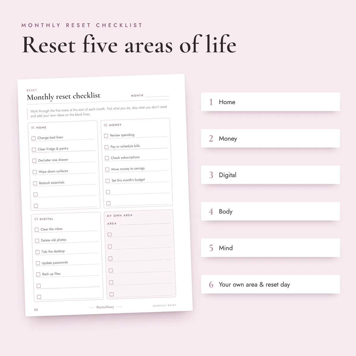 Monthly Reset Planner A5 & Half Letter Inserts, image 3