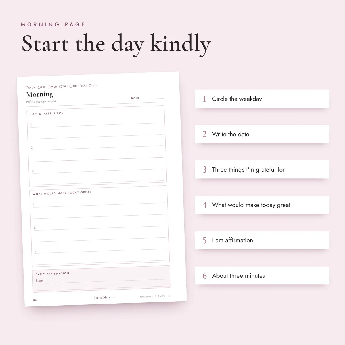 Morning & Evening Journal A5 & Half Letter Inserts, image 3