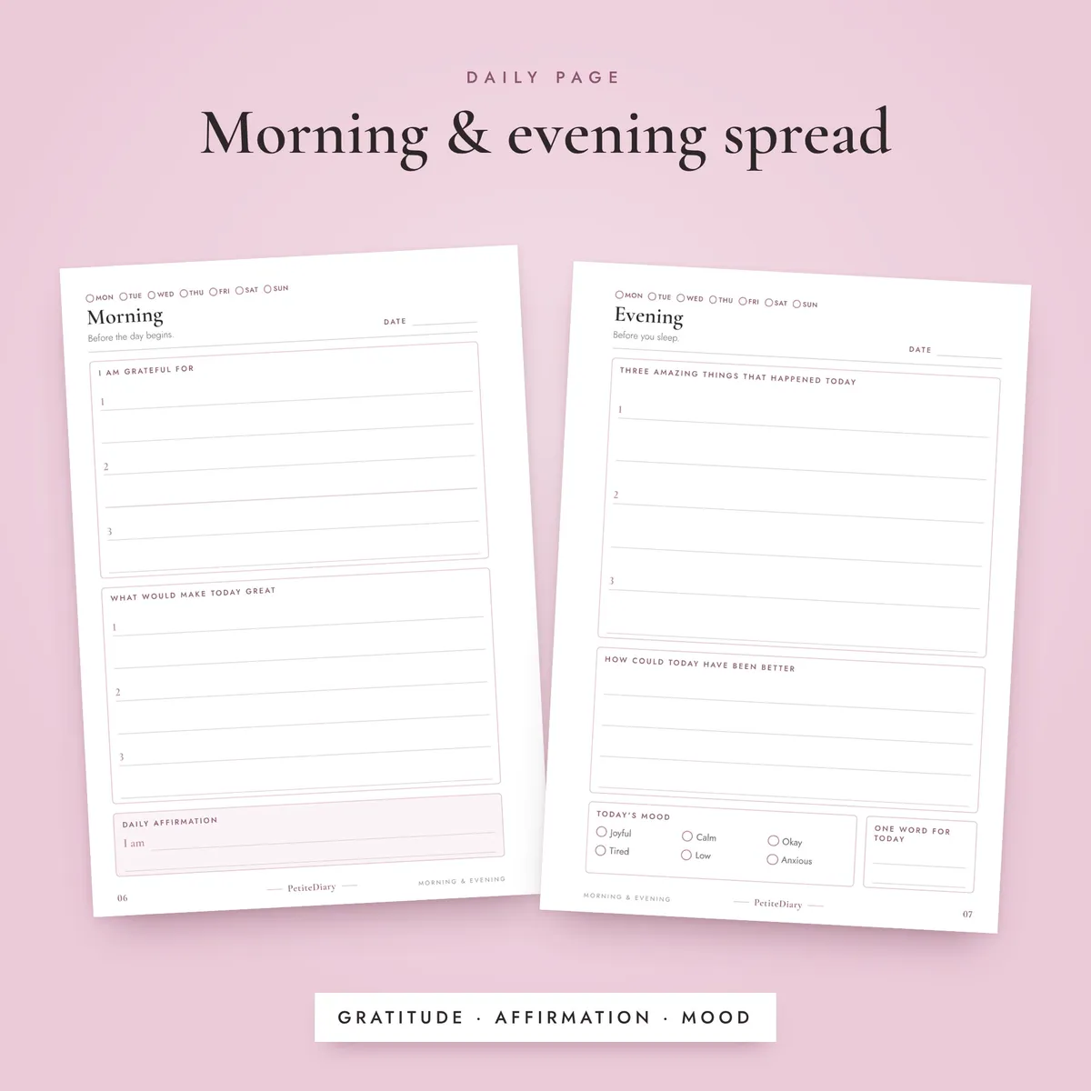 Morning & Evening Journal A5 & Half Letter Inserts, image 4