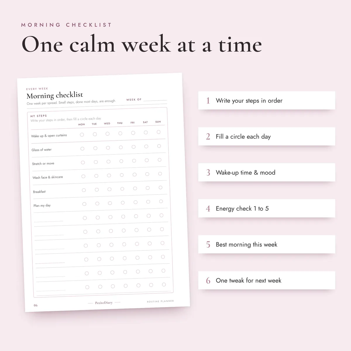 Morning Routine Planner A5 & Half Letter Inserts, image 3