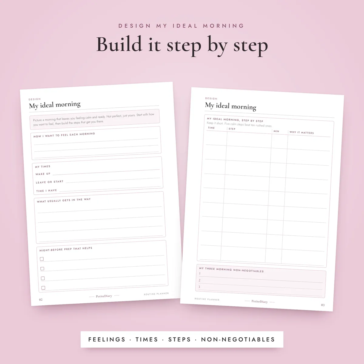 Morning Routine Planner A5 & Half Letter Inserts, image 4