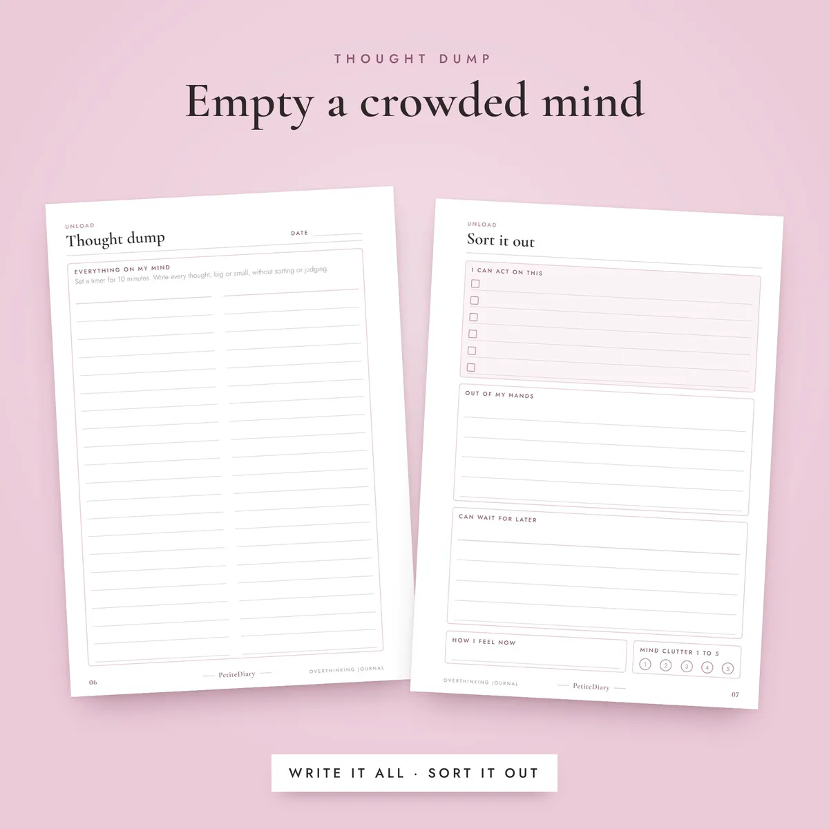 Overthinking Journal A5 & Half Letter Inserts, image 4