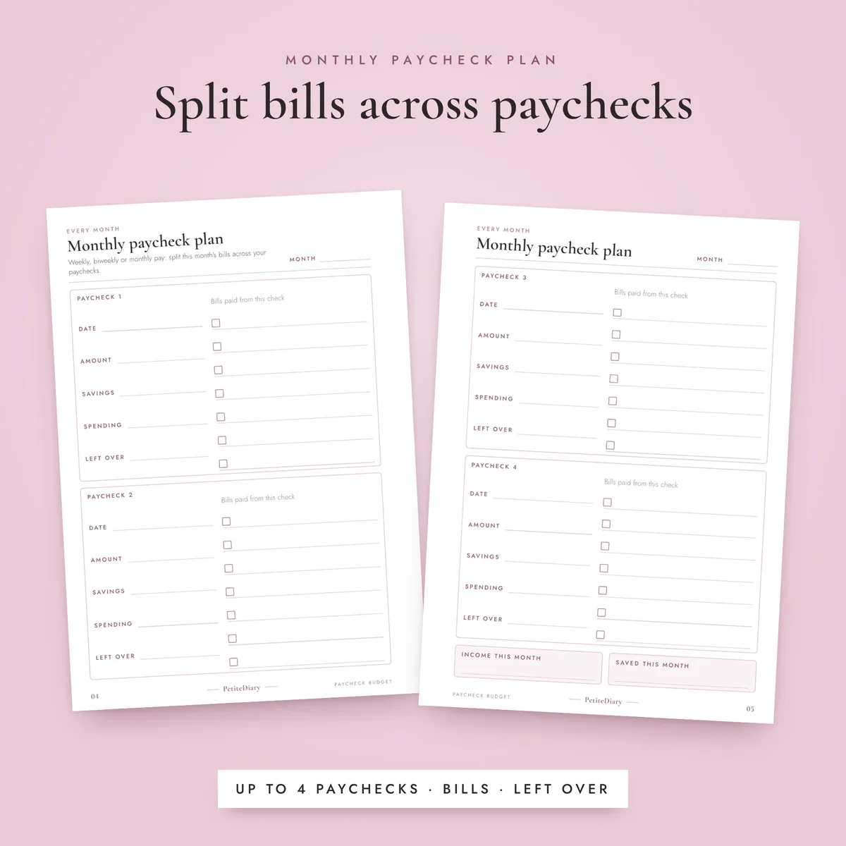 Paycheck Budget A5 & Half Letter Inserts, image 4