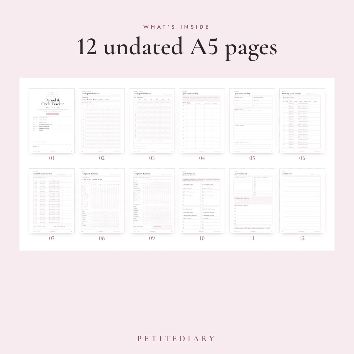Period Tracker A5 & Half Letter Inserts, image 2