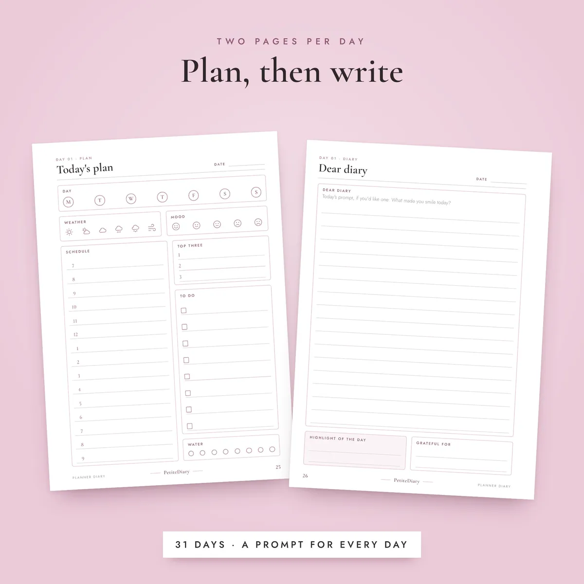 Planner Diary A5 & Half Letter Inserts, image 4