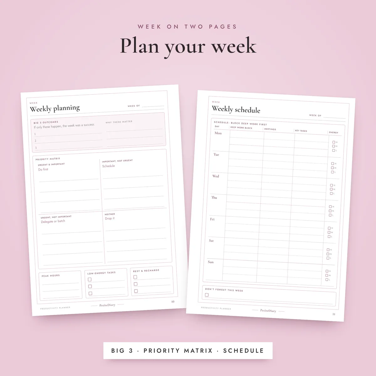 Productivity Planner A5 & Half Letter Inserts, image 4