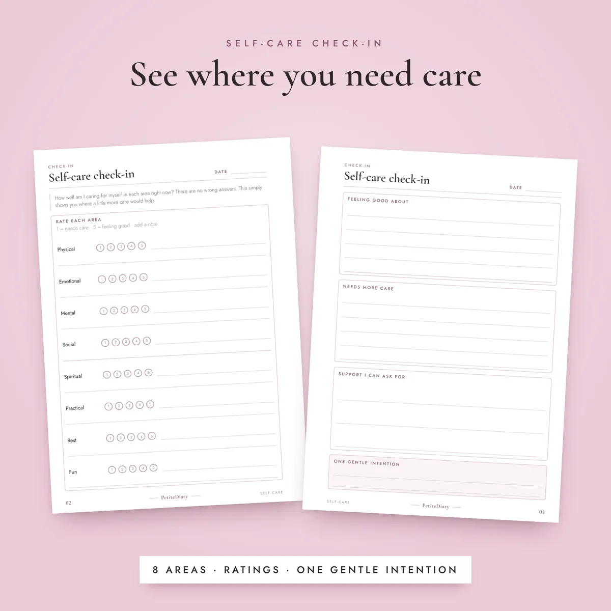 Self Care Planner A5 & Half Letter Inserts, image 4