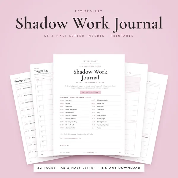 Shadow Work Journal A5 & Half Letter Inserts