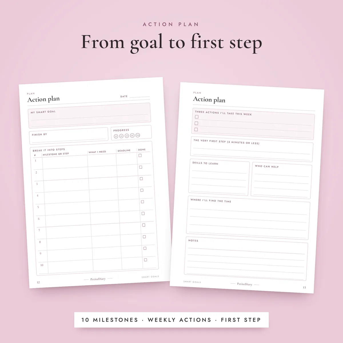 SMART Goals Planner A5 & Half Letter Inserts, image 4