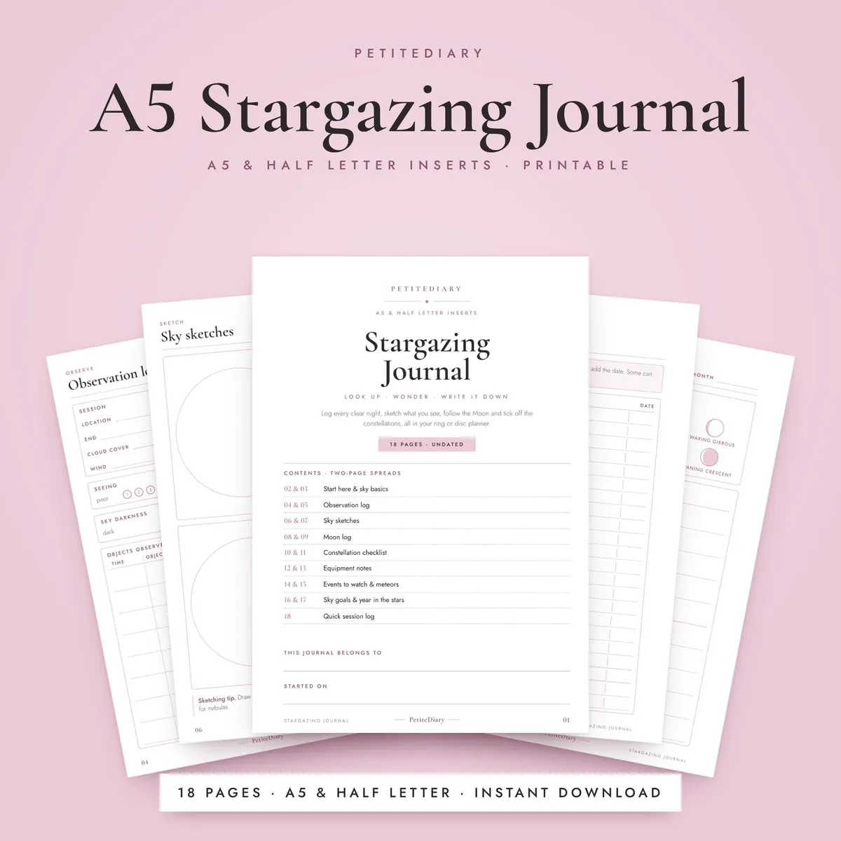 A5 Stargazing Journal