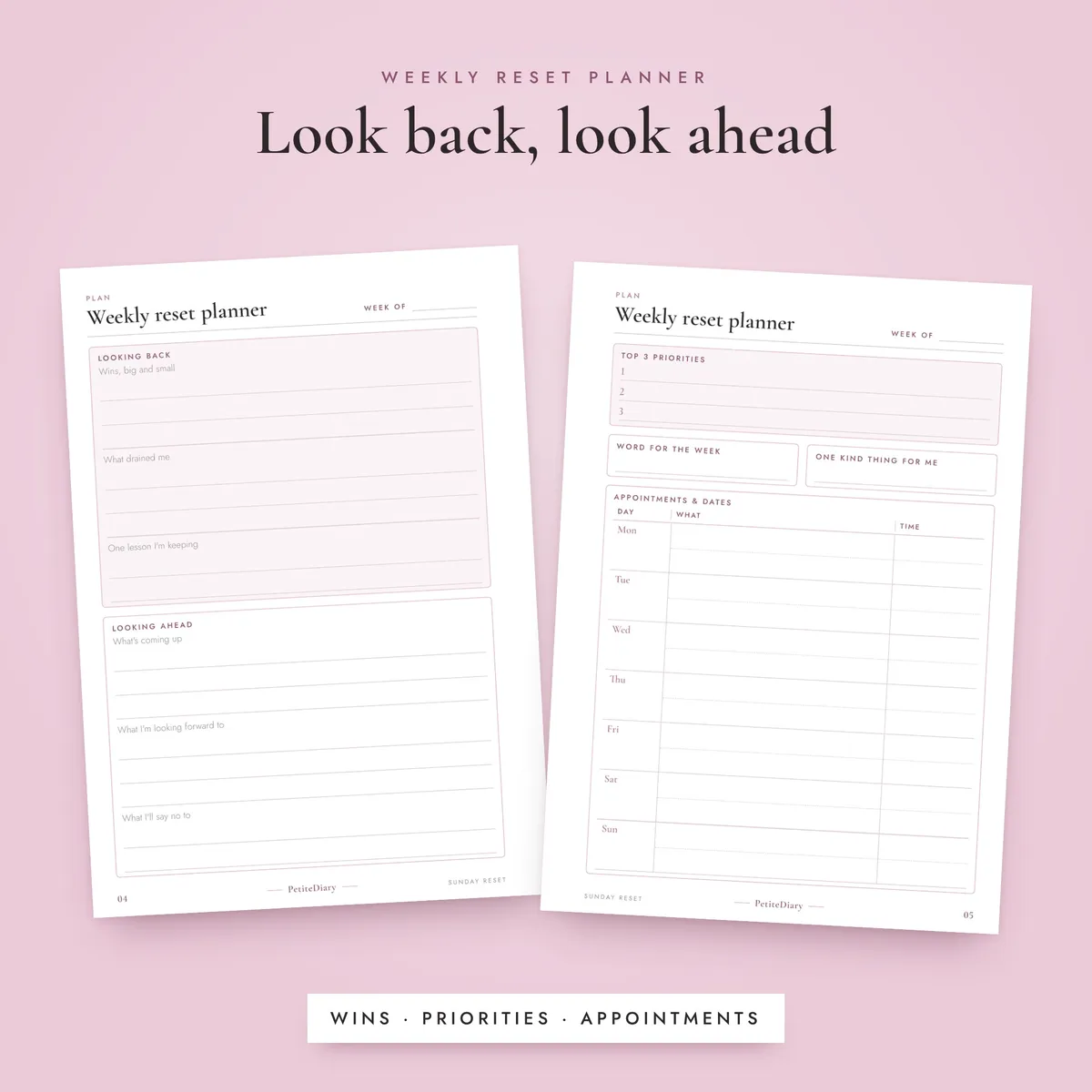 Sunday Reset Checklist A5 & Half Letter Inserts, image 4