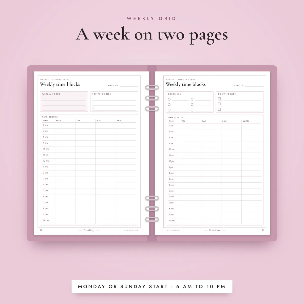 Time Blocking Planner A5 & Half Letter Inserts, image 4
