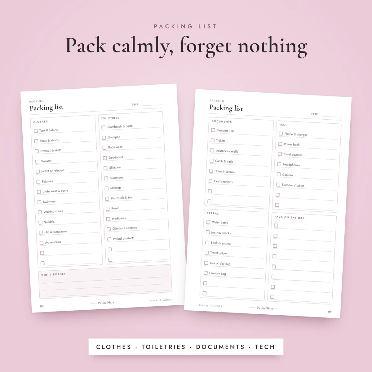 Travel Planner A5 & Half Letter Inserts, image 4